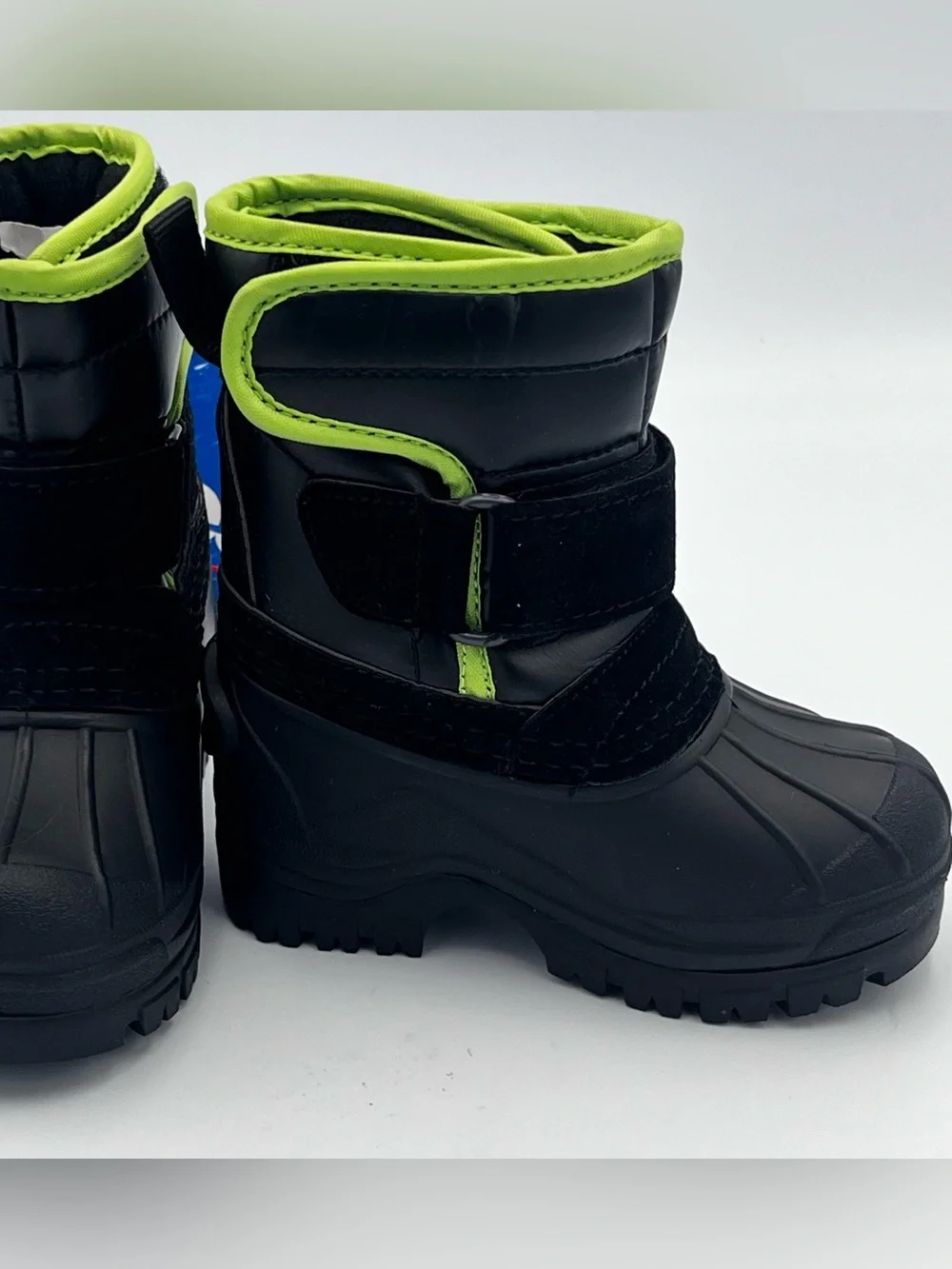 Totes Cody Insulated Snow Boots Black/Lime Green Size 5 Toddler
